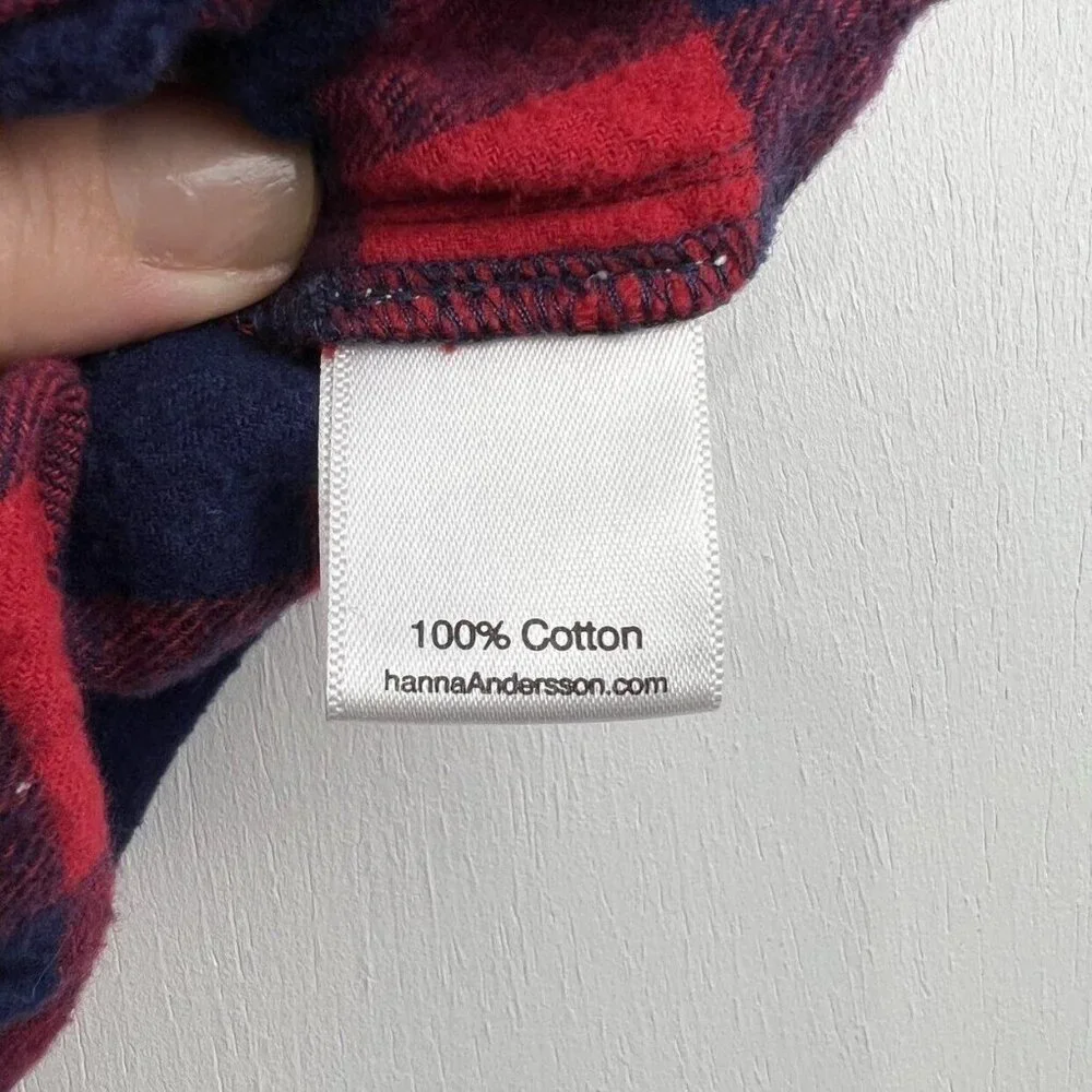 Hanna Andersson Buffalo Plaid Flannel Dress In Hanna Red 110 - Picture 7 of 9